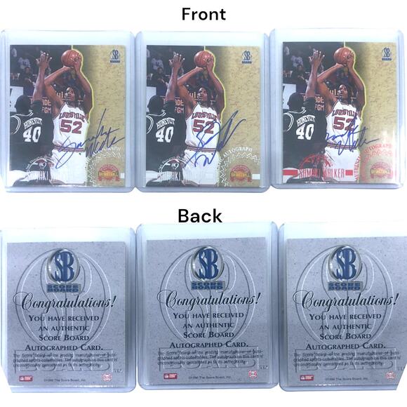 Samaki Walker 1996 Louisville Score Board Autographed Basketball Cards -Lot of 3 - Picture 4 of 5